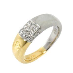VALENTINO Diamond 0.26ct Ring Pt 18K YG 750 Size5.5-5.75(US)